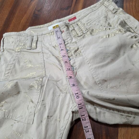 Anthropologie Wanderer Utility Pants Metallic Shimmer Button Fly Size 30 - Picture 9 of 14